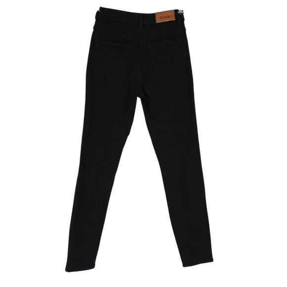 Sezane Denim Slim Parfait Skinny Jeans Black High Rise Dark Wash - Picture 2 of 6